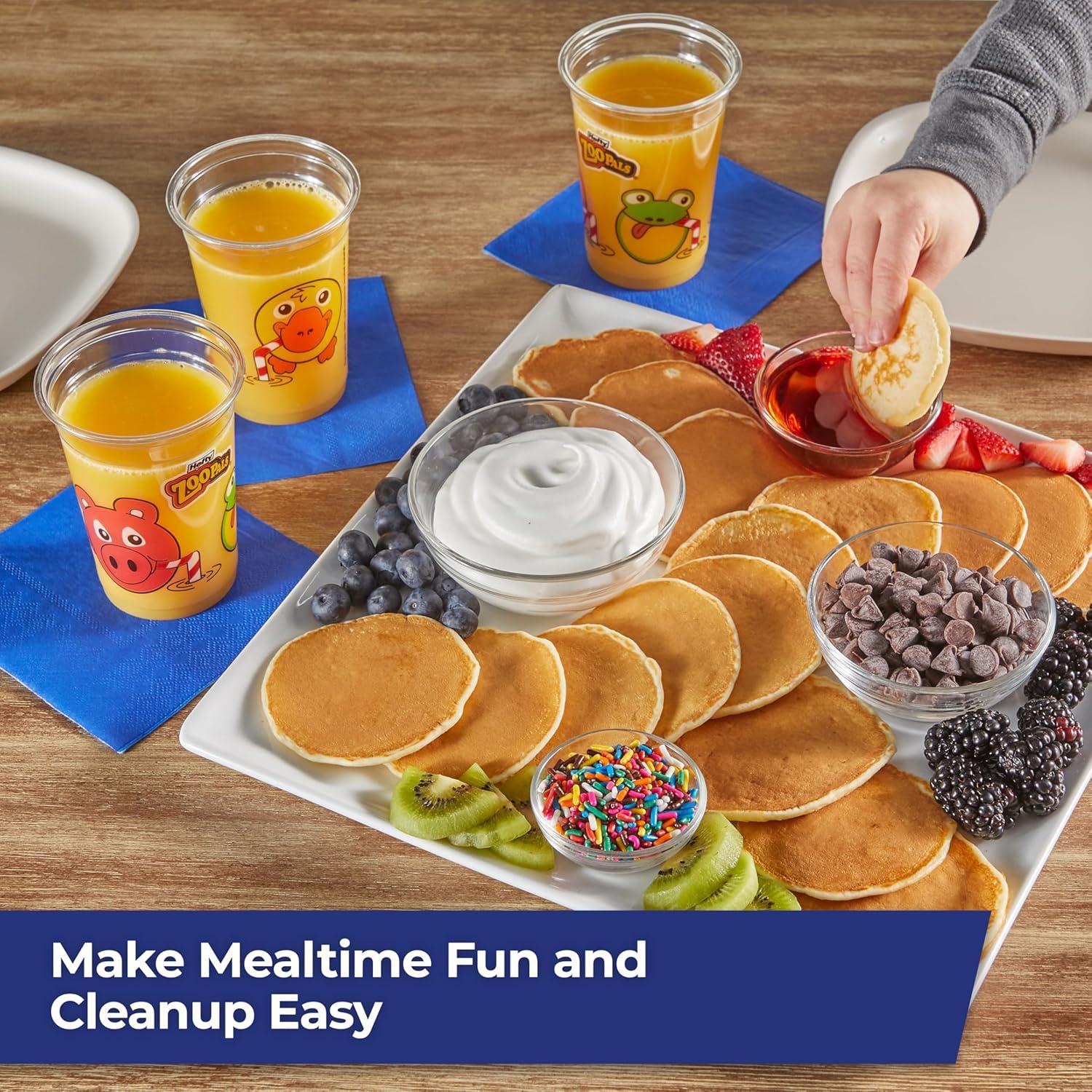 imageHefty Zoo Pals Party Edition Paper Plates for Kids Assorted Animal Designs 775 Inches with Two Dipping Compartments MultiColor 20 Count10oz Cup
