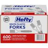 imageHefty Bulk Plastic Forks 600 Count White Disposable Forks for Offices Concessions Stands Food Trucks School Cafeterias Catering and MoreForks