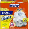 imageHefty Ultra Strong 13 Gallon Trash Bags Black Tall Kitchen Trash Bags 13 Gallon Size Break Resistant Drawstring Enclosure Continuous Odor Control Blackout Clean Burst Scent 80 BagsFabuloso Lemon