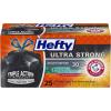 imageHefty Ultra Strong 30 Gallon Trash Bags Large Trash Bags 30 Gallon Size Multipurpose Break Resistant Drawstring Closure Resists Leaks Punctures and Tears Black White Pine Breeze Scent 50 Bags25 Count Pack of 12