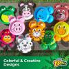 imageHefty Zoo Pals Party Edition Paper Plates for Kids Assorted Animal Designs 775 Inches with Two Dipping Compartments MultiColor 20 Count8 Inch Plate
