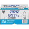 imageHefty Bulk Plastic Forks 600 Count White Disposable Forks for Offices Concessions Stands Food Trucks School Cafeterias Catering and MoreSpoons