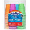 imageHefty Party On Disposable Plastic Cups Assorted 16 Ounce 100 Count16 Ounces