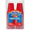 imageHefty Party On Red Plastic Cups Disposable Plastic Party Cups for Easy Cleanup and Large Gatherings Red Cups for BBQs Birthdays Parties and More 18 Ounce 50 Count18oz  50 Count