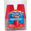 imageHefty Party On Red Plastic Cups Disposable Plastic Party Cups for Easy Cleanup and Large Gatherings Red Cups for BBQs Birthdays Parties and More 18 Ounce 50 Count18 Ounce
