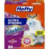imageHefty Ultra Strong 13 Gallon Trash Bags Black Tall Kitchen Trash Bags 13 Gallon Size Break Resistant Drawstring Enclosure Continuous Odor Control Blackout Clean Burst Scent 80 BagsFabuloso
