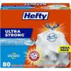 imageHefty Ultra Strong 13 Gallon Trash Bags Tall Kitchen Trash Bags 13 Gallon Size Drawstring Closure Continuous Odor Control White Clean Burst Scent 80 Bags80 Count Pack of 1