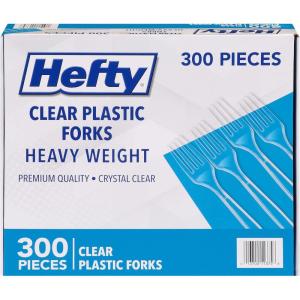 imageHefty Bulk Plastic Forks 600 Count White Disposable Forks for Offices Concessions Stands Food Trucks School Cafeterias Catering and MoreForks