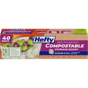 imageHefty Compostable PressToClose Quart 40 Count40 Count Compostable