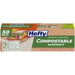 imageHefty Compostable PressToClose Sandwich 50 CountSandwich Pack of 12