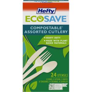 imageHefty ECOSAVE Heavy Duty Assorted Cutlery White 24 Count24 Count