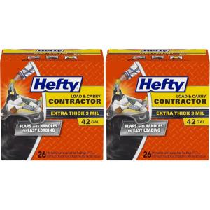 imageHefty Load ampamp Carry Heavy Duty Contractor Large Trash Bags 42 Gallon 26 Count26 Count Pack of 2