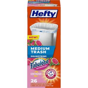 imageHefty Medium Trash Bags Fabuloso Watermelon Scent 8 Gallon 26 CountFabuloso Watermelon