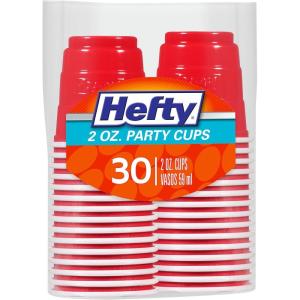 imageHefty Party On Red Plastic Cups Disposable Plastic Party Cups for Easy Cleanup and Large Gatherings Red Cups for BBQs Birthdays Parties and More 18 Ounce 50 Count2 Ounce