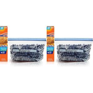 imageHefty Press to Close Plastic Freezer Bags Gallon Size 20 CountPress to Close