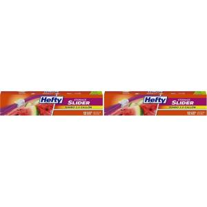 imageHefty Slider Jumbo Storage Bags 25 Gallon Size 12 CountJumbo  12 Count Pack of 2