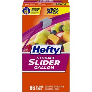 imageHefty Slider Kitchen Storage Bags Gallon Size 66 CountSlider