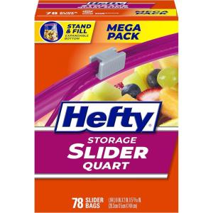 imageHefty Slider Storage Bags Quart Size 78 Count