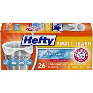 imageHefty Small Garbage Bags Flap Tie Lavender ampamp Sweet Vanilla Scent 4 Gallon 26 CountClean Burst
