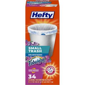 imageHefty Small Garbage Bags Flap Tie Lavender ampamp Sweet Vanilla Scent 4 Gallon 26 CountFabuloso