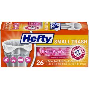imageHefty Small Garbage Bags Flap Tie Lavender ampamp Sweet Vanilla Scent 4 Gallon 26 CountTropical Paradise