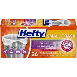 imageHefty Small Garbage Bags Flap Tie Lavender ampamp Sweet Vanilla Scent 4 Gallon 26 Countlavender