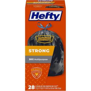 imageHefty Strong Large Trash Bags Black 30 Gallon 74 Count28 Count Pack of 1
