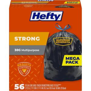 imageHefty Strong Large Trash Bags Black 30 Gallon 74 Count56 Count Pack of 1