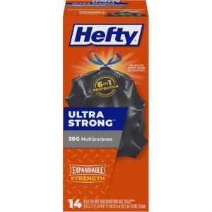 imageHefty Ultra Strong Multipurpose Large Trash Bags Black Unscented 30 Gallon 25 Count14 Count Pack of 1
