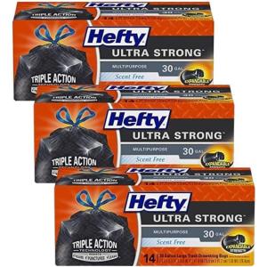 imageHefty Ultra Strong Multipurpose Large Trash Bags Black Unscented 30 Gallon 25 Count14 Count Pack of 3