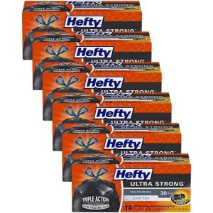 imageHefty Ultra Strong Multipurpose Large Trash Bags Black Unscented 30 Gallon 25 Count14 Count Pack of 6