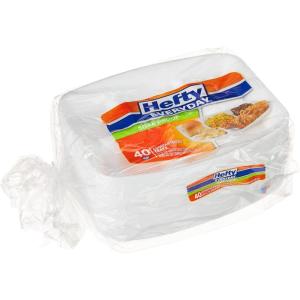 imageHefty Everyday SoakProof Foam Compartment Tray White 9 x 11 Inch 40 Count40 Count Pack of 6