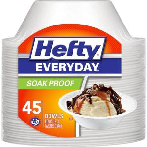 imageHefty Everyday SoakProof Foam Compartment Tray White 9 x 11 Inch 40 CountBowl