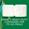 imageHefty ECOSAVE 3 Compartment Hinged Lid Containers 9 x 9 Inch 50 Count Pack of 2 100 Total3 Compartment 9x9  100 Total