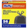 imageHefty Essentials Drawstring 13 Gallon Kitchen Trash Bags 120 Count Tall Unscented Trash Bags for Kitchens Home Offices or Laundry Rooms Easy to Tie Lift and Carry WhiteLarge Black 30 Gallon